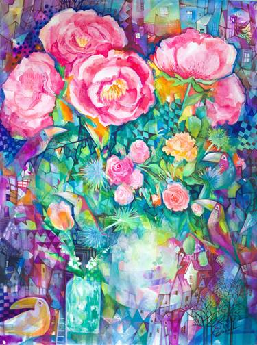 Original Floral Paintings by Oxana ZAIKA