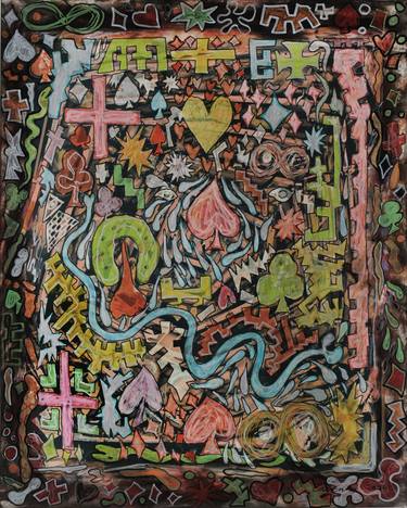Original Abstract Expressionism Religion Mixed Media by Dennis Eavenson And Sharon Eavenson