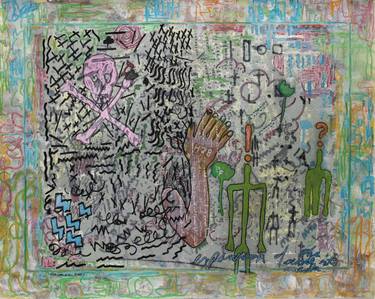 Original Abstract Expressionism Graffiti Mixed Media by Dennis Eavenson And Sharon Eavenson