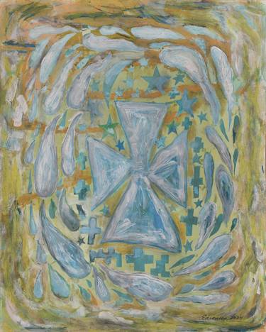 Original Abstract Expressionism Religion Mixed Media by Dennis Eavenson And Sharon Eavenson