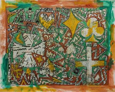 Original Abstract Expressionism Religion Mixed Media by Dennis Eavenson And Sharon Eavenson