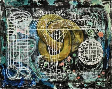 Original Symbolism Time Mixed Media by Dennis Eavenson And Sharon Eavenson