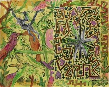 Original Abstract Expressionism Nature Mixed Media by Dennis Eavenson And Sharon Eavenson