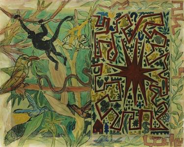 Original Abstract Expressionism Nature Mixed Media by Dennis Eavenson And Sharon Eavenson