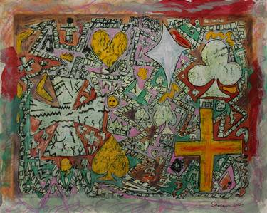 Original Abstract Expressionism Religion Mixed Media by Dennis Eavenson And Sharon Eavenson