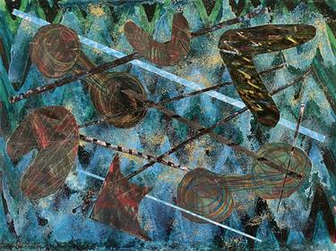 Original Abstract Collage by Dennis Eavenson and Sharon Eavenson