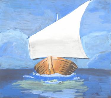 Boat at sea - SOLD thumb