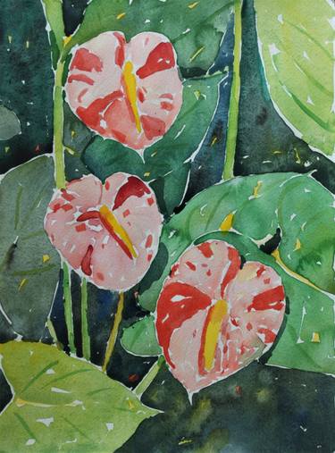 Original Fine Art Floral Paintings by Owen Hunt