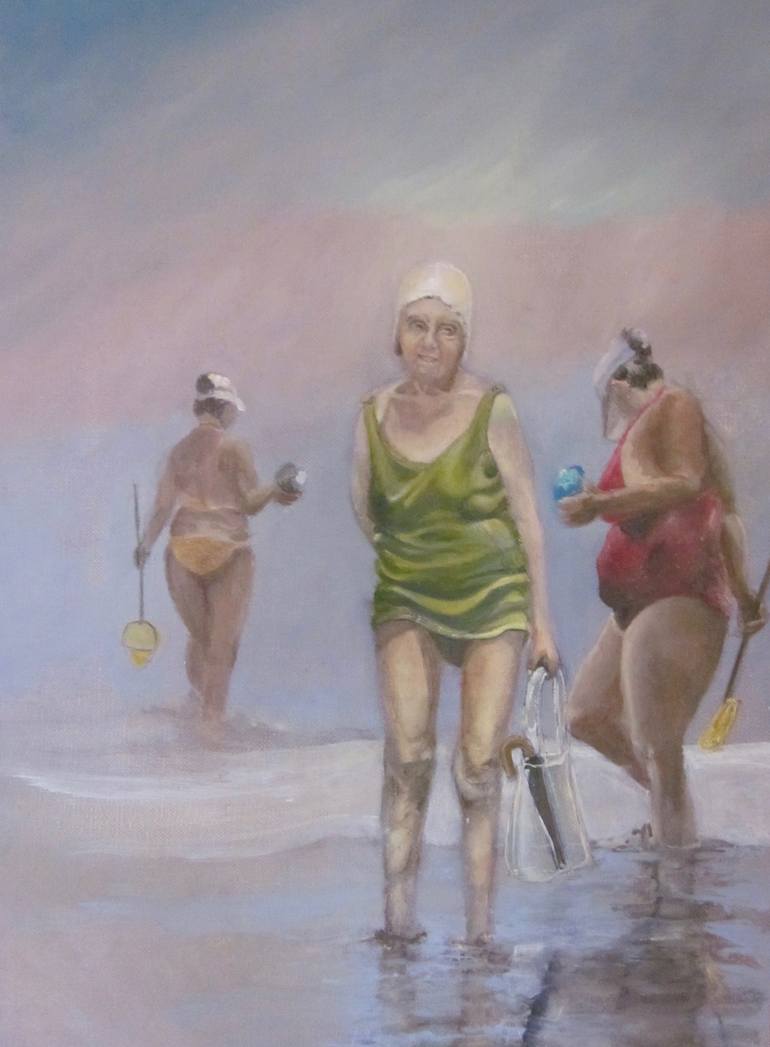 Print of Figurative Beach Paintings by Lisbeth Buonanno