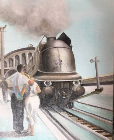 Print of Illustration Train Paintings by Lisbeth Buonanno