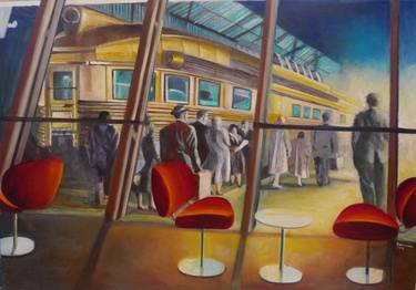 Original Realism Train Paintings by Lisbeth Buonanno