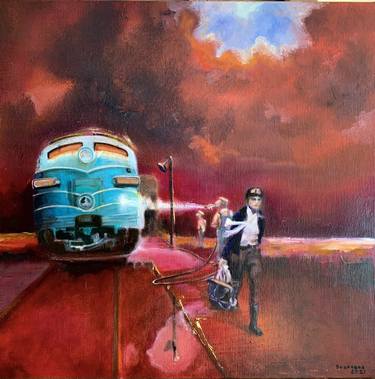 Original Train Paintings by Lisbeth Buonanno