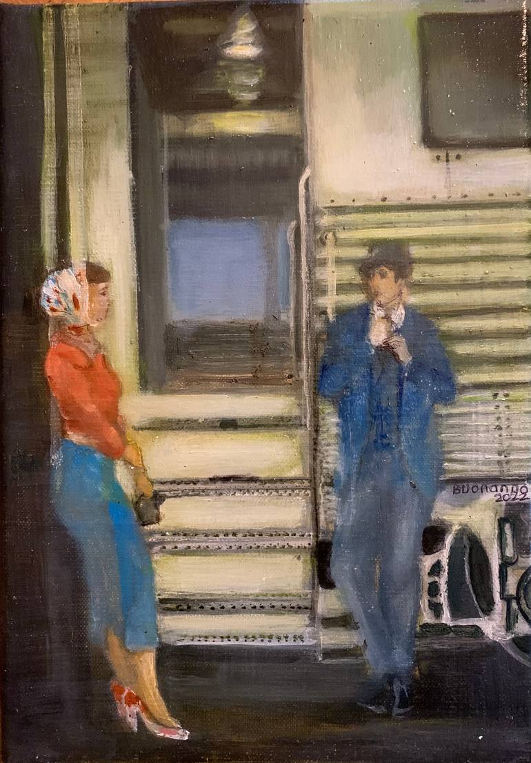 Original Figurative Transportation Painting by Lisbeth Buonanno