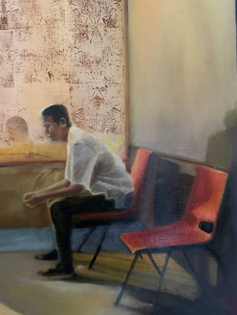 Original Figurative Interiors Painting by Lisbeth Buonanno