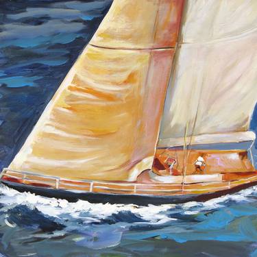 Original Abstract Boat Paintings by Judeen Young