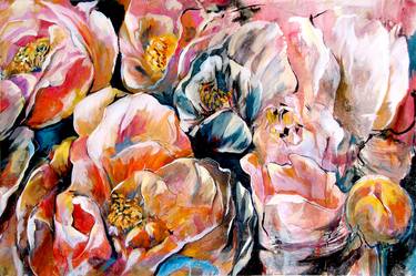 Original Abstract Expressionism Floral Paintings by Judeen Young
