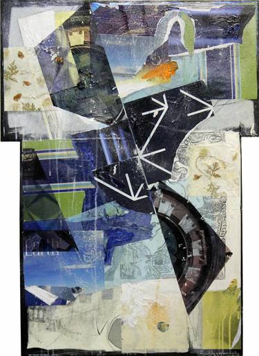 Original Abstract Sailboat Collage by Gavin Sewell
