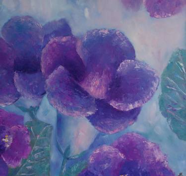 Print of Expressionism Floral Paintings by Nadezda Krivohizina