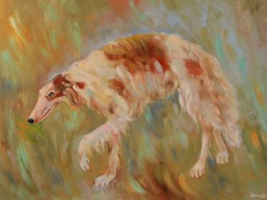 Print of Dogs Paintings by Nadezda Krivohizina