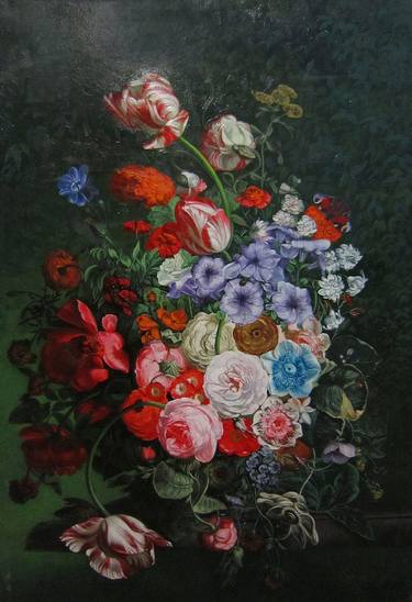 Imitation of Flemish Painting "Still Life with Flowers" thumb