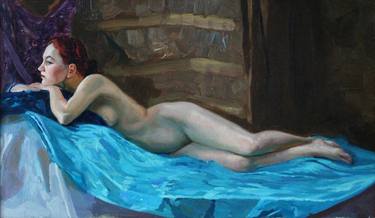 Original Art Deco Nude Paintings by Simon Kojin