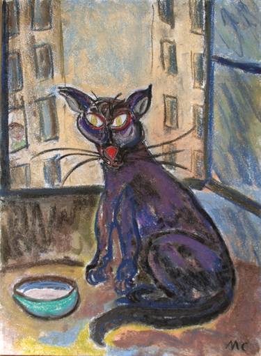 Print of Expressionism Cats Drawings by Mathieu CORREA DE SA