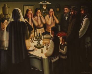 Lighting Shabbat Candles in the Shtetl Brody. thumb