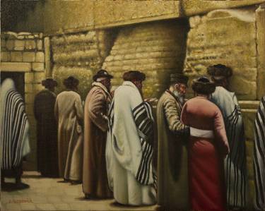 Jewish Pilgrims at the Western Wall. thumb