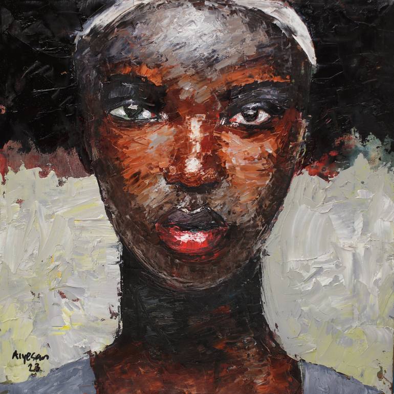 Amina Painting by segun aiyesan | Saatchi Art