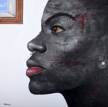 Original Figurative People Painting by Segun Aiyesan