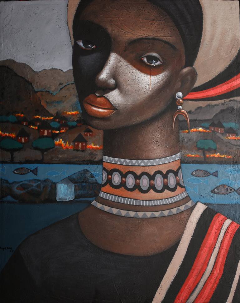 Moremi Ajasoro Painting by segun aiyesan | Saatchi Art