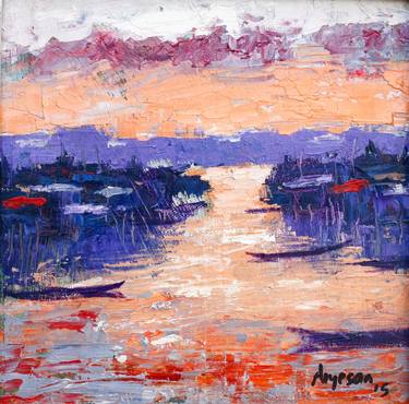 Print of Impressionism Landscape Paintings by segun aiyesan
