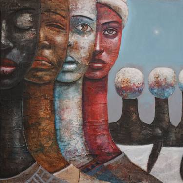 Print of Women Paintings by segun aiyesan