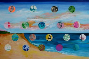 Print of Abstract Expressionism Beach Paintings by Agnieszka Zawisza