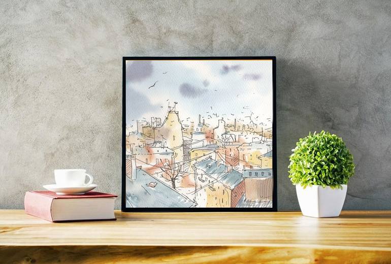 Original Fine Art Cities Painting by Maria Zhdan