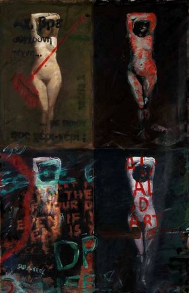 Original Figurative Graffiti Paintings by Yiota Vogli