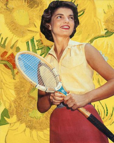 Jackie Playing Tennis (Jackie van Gogh #30) Giclee Print on Archival Paper thumb