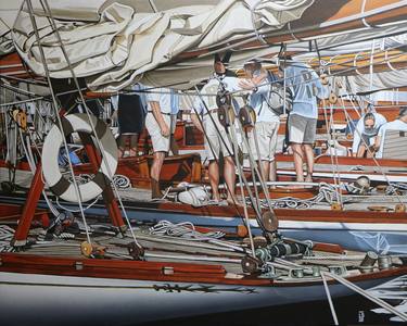 Print of Realism Boat Paintings by Laurent Torregrossa