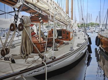 Print of Boat Paintings by Laurent Torregrossa