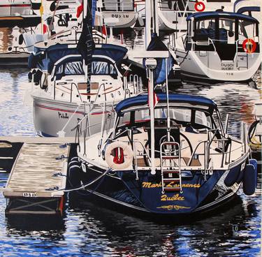 Original Figurative Boat Paintings by Laurent Torregrossa