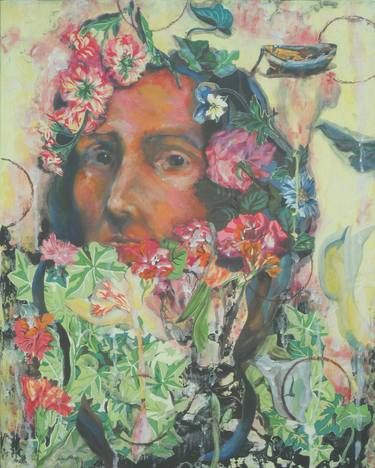 Original Expressionism Floral Collage by Oola Mar