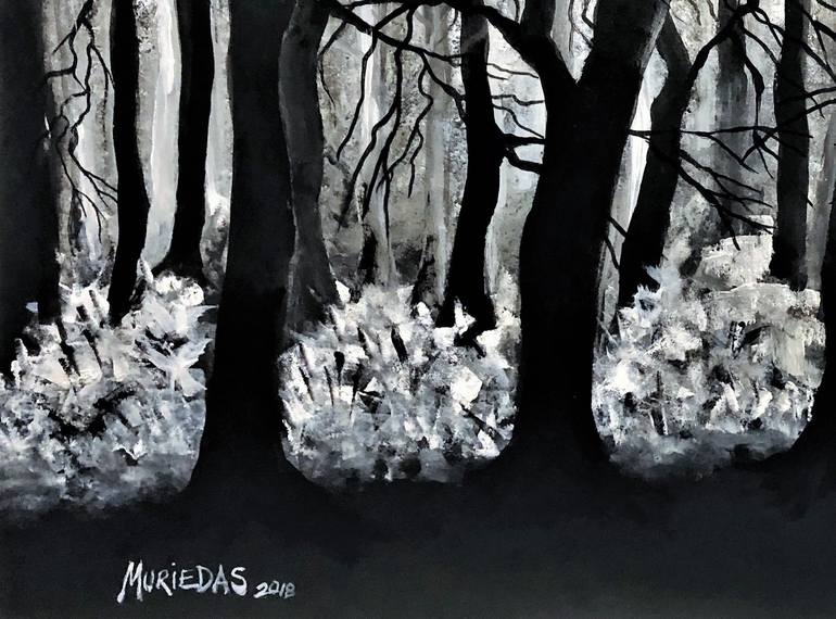 Original Impressionism Tree Painting by Lorenzo Muriedas