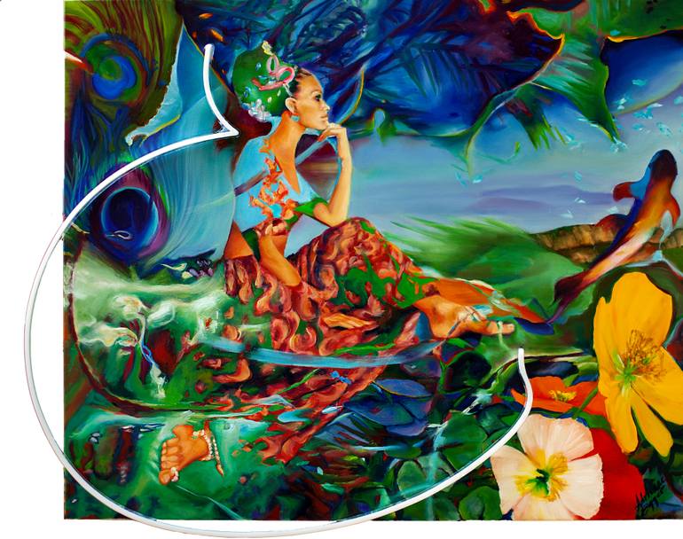 Original Conceptual Travel Painting by Adrienne Egger