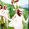 This series shows Austrian movie scenes from the 50's. In this scene, these women have been locked in a barn to keep them from participating in the local talent show. The plucky performers climb out of the window--in their negligees--to make the show in time....