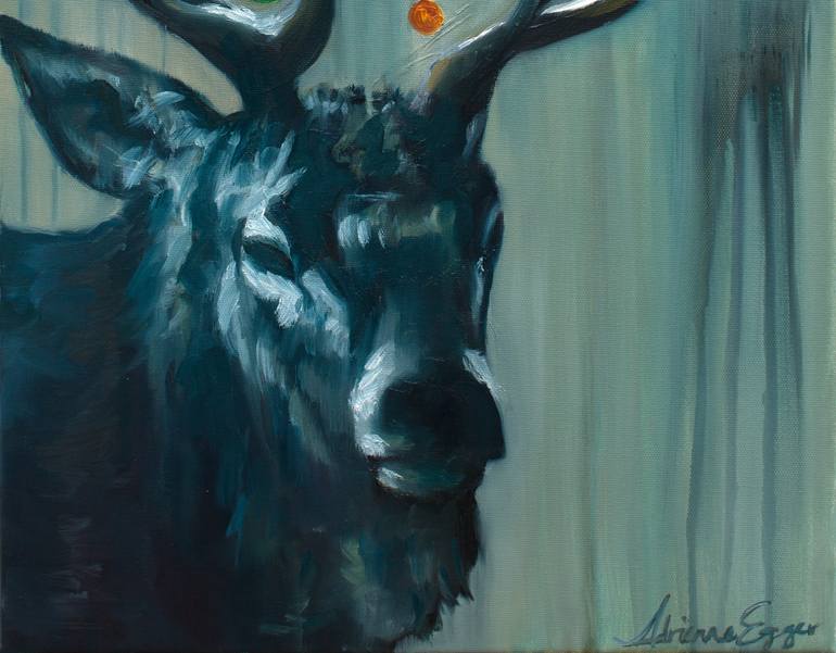 Original Expressionism Animal Painting by Adrienne Egger