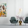 Vibrant gold: freshness, happiness, positivity, clarity, energy, optimism, enlightenment, remembrance, intellect, honor, loyalty, and joy...bold with shimmering gold, these jungle cats are poised to pop and bloom in your room.