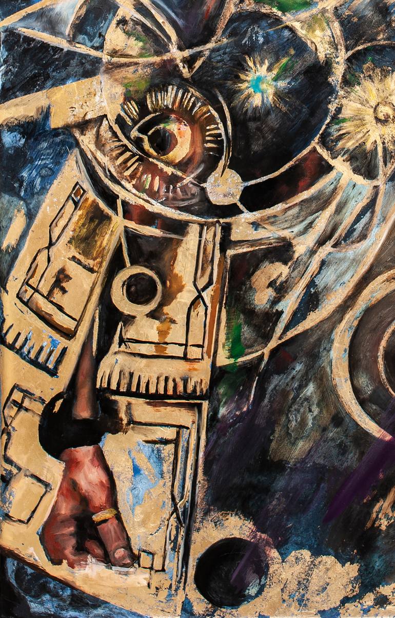 Original Conceptual Time Painting by Adrienne Egger