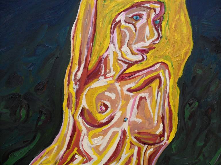 Original Abstract Expressionism Nude Painting by Lorenzo Campetella