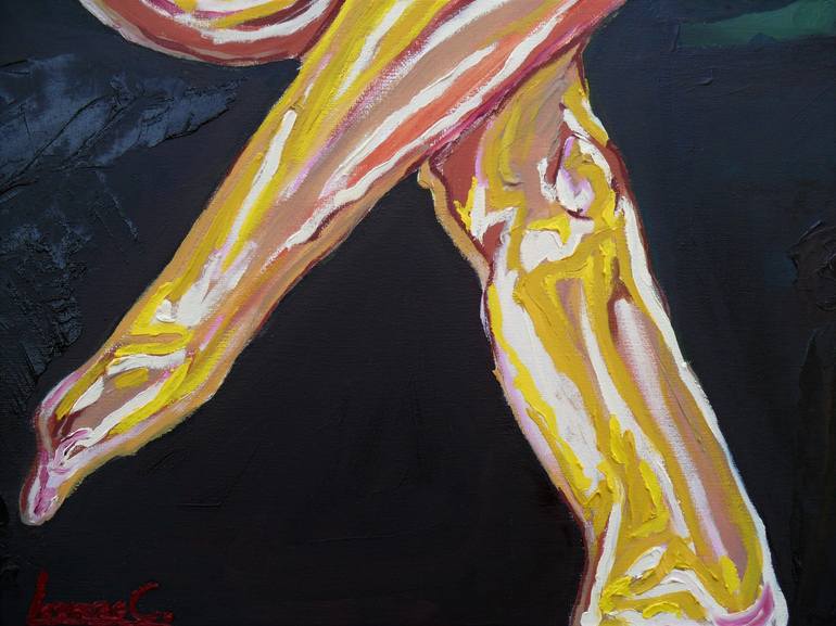 Original Abstract Expressionism Nude Painting by Lorenzo Campetella