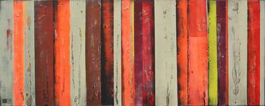 Saatchi Art Artist Ronald Hunter; Paintings, “Panels orange neon vintage painting” #art